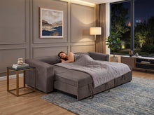 Jackie 94" Brown Chenille Fabric Convertible Sleeper Sectional