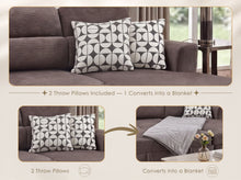 Jackie 94" Brown Chenille Fabric Convertible Sleeper Sectional