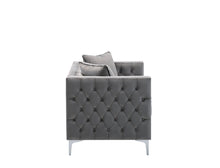 Lorreto 63"W Gray Velvet Loveseat