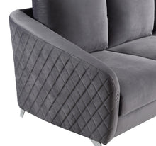 Sofia 36"W Gray Velvet Modern Chic Accent Armchair