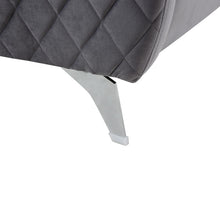 Sofia 36"W Gray Velvet Modern Chic Accent Armchair