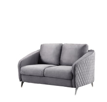 Sofia 55"W Gray Velvet Modern Chic Loveseat Couch