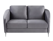 Sofia 55"W Gray Velvet Modern Chic Loveseat Couch