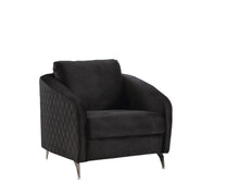 Sofia 36"W Black Velvet Modern Chic Accent Armchair