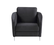 Sofia 36"W Black Velvet Modern Chic Accent Armchair