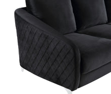 Sofia 36"W Black Velvet Modern Chic Accent Armchair