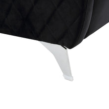 Sofia 36"W Black Velvet Modern Chic Accent Armchair
