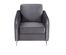 Hathaway 32"W Gray Velvet Modern Chic Accent Armchair