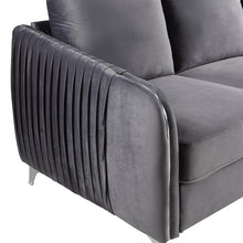 Hathaway 32"W Gray Velvet Modern Chic Accent Armchair