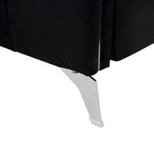 Hathaway 32"W Black Velvet Modern Chic Accent Armchair