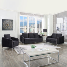 Hathaway 32"W Black Velvet Modern Chic Accent Armchair