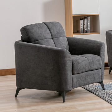 Callie 39"W Gray Woven Fabric Chair
