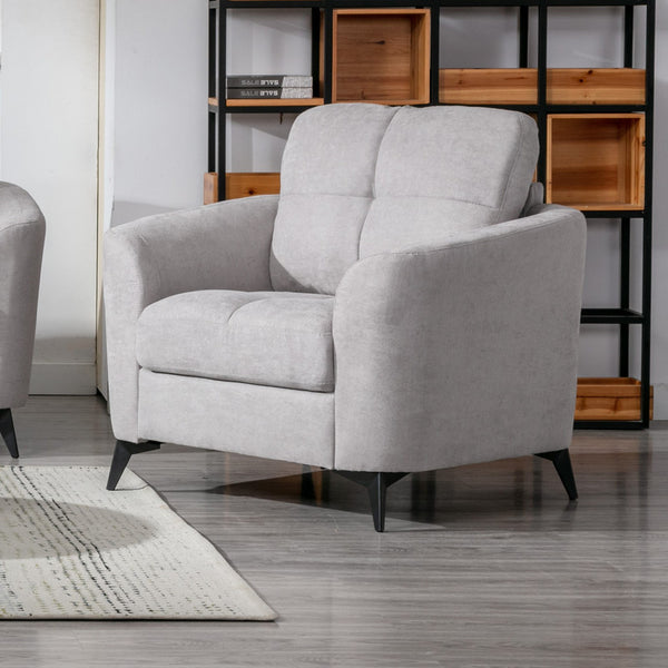 Callie 39"W Light Gray Woven Fabric Chair