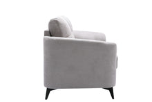 Callie 60"W Light Gray Woven Fabric Loveseat