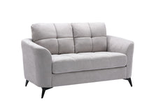 Callie 60"W Light Gray Woven Fabric Loveseat