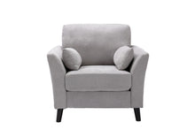 Damian 37"W Light Gray Woven Fabric Chair