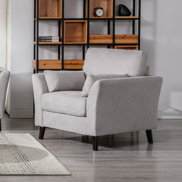 Damian 37"W Light Gray Woven Fabric Chair