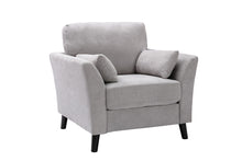 Damian 37"W Light Gray Woven Fabric Chair