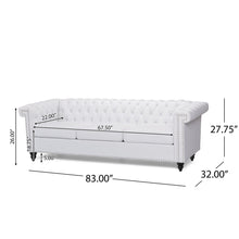 Chesterfield Style 3 Seater Sofa With Deep Button Tufting