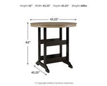 Fairen Trail - Round Bar Table w/Umb OPT - Black / Driftwood