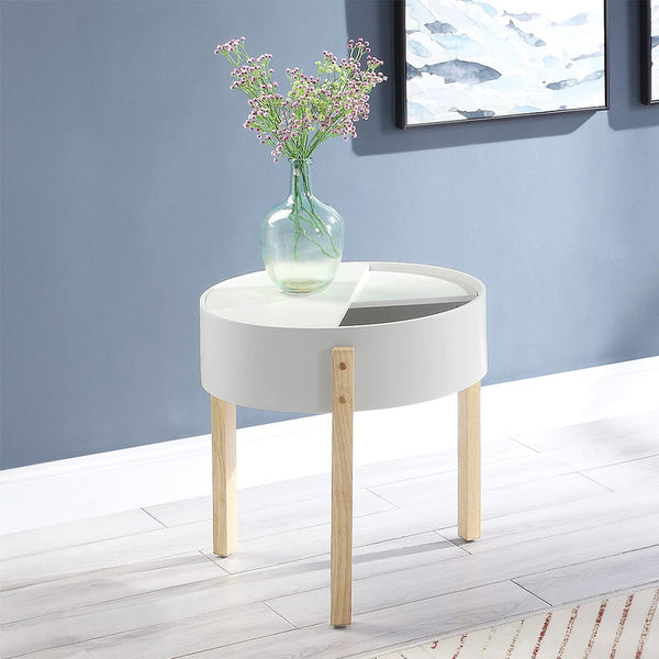 Bodfish End Table White & Natural