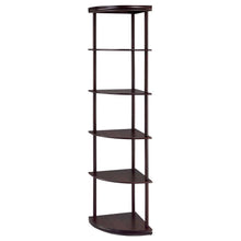 Bonwick - Wood 5-Shelf Corner Bookshelf - Cappuccino
