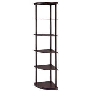 Bonwick - Wood 5-Shelf Corner Bookshelf - Cappuccino