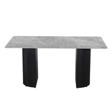 Leander - Dining Table With Ceramic Top - Gray & Black