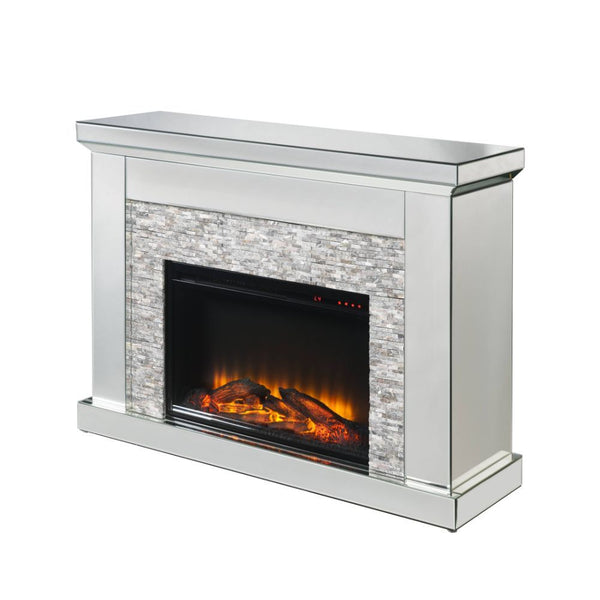 Laksha Fireplace Mirrored & Stone