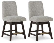 Burkhaus - Upholstered Swivel Barstool (Set of 2) - Beige / Dark Brown