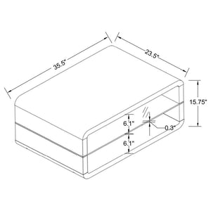 Elana - 1-Shelf Rectangular Coffee Table - White High Gloss