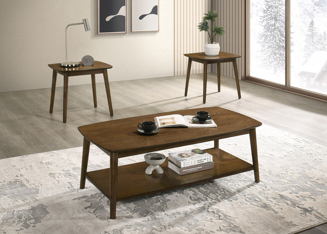 Draper - Table Set (Coffee & 2 End Tables) - Medium Brown