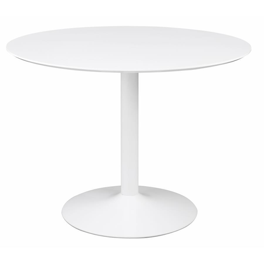 Lowry - Round Wood Top Dining Table - White