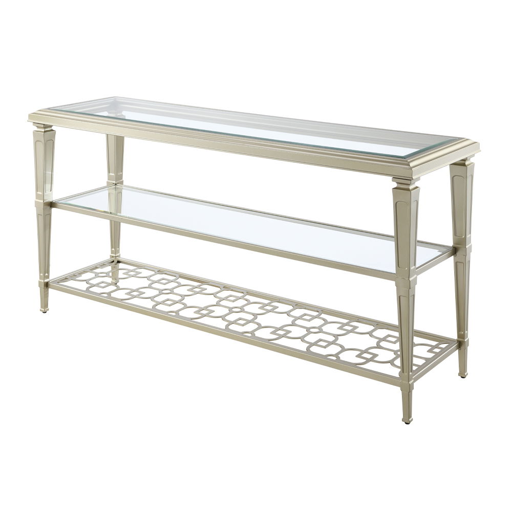 Zaba - Sofa Table - Glass Top & Silver