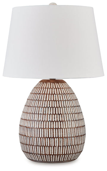Darrich - Metal Table Lamp - Beige / White