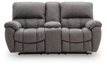 Bakerstein - Power Recline Loveseat/Console/Adjustable Headrest - Galaxy