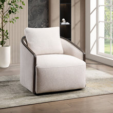 Lenora Accent Chair With Swivel Beige Chenille