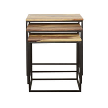 Belcourt - 3 Piece Square Nesting Tables - Natural And Black