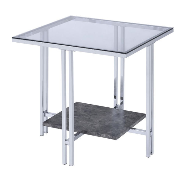 Liddell End Table Chrome & Glass