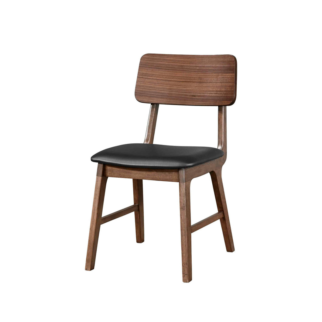 Thea - Wood Back Side Chair With Black Seat (Set of 2) - Walnut