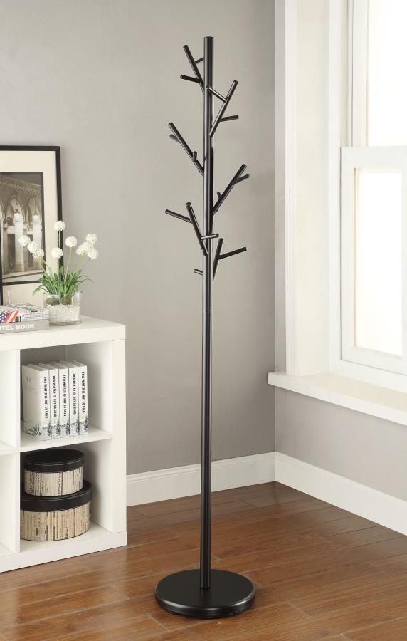 Clover 18 Hook Freestanding Metal Coat Rack Hat Hanger – Black