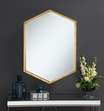 Bledel 24 x 34 Inch Hexagonal Wall Mirror – Gold