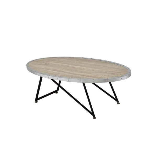 Allis Coffee Table Weathered Gray Oak & Metal