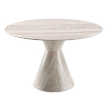 Ogin - Round Dining Table - Marble Print & Natural