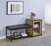 Martino Shoe Storage Entryway Bench with Cabinet Mango and Black – Mango
