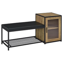 Martino Shoe Storage Entryway Bench with Cabinet Mango and Black – Mango