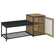 Martino Shoe Storage Entryway Bench with Cabinet Mango and Black – Mango