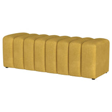 Summer Upholstered Channel Accent Bench – Mustard Yellow