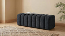 Summer Upholstered Channel Accent Bench – Black