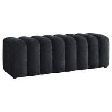 Summer Upholstered Channel Accent Bench – Black